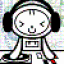 Six identical cartoon astronauts with headphones, each holding a turntable controller; three in top face left, three in bottom face right