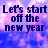 Pixelated text on a blue-purple gradient background with four distinct sections of dark blue lettering.