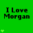 Green background with black text "I Love Morgan" and animated green heart symbols appearing in different positions across frames.