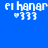 Blue background with repeated white text 'el hanar' and asterisk-number symbols, featuring light blue rectangular blocks in varying positions across frames.