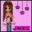 Pixel art contact sheet showing two frames of an animated AIM buddy icon featuring a cartoon girl with long brown hair, pink top, and star symbols against a pink background.