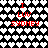 Pixelated red text "I LUV SYDNEY" on a black-and-white heart-patterned background, with two identical sections arranged side-by-side.