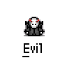 Animated contact sheet showing 22 sequential frames of a pixel-art character with red eyes and white face, performing actions against gray background with changing terrain elements below it.
