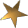 Five golden stars with gradient shading on a gray background, arranged in two