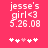 Pixelated text on a pink background with animated heart symbols changing position.
