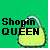Static pixelated icon with green background featuring text and a yellow object resembling a shopping bag or bottle.