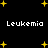 Black background with yellow star shapes and repeated white text reading "Leukemia" in pixelated font.