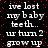 Black background with red dots and white text repeating 'ive lost my baby teeth.. ur turn 2 grow up' in a pattern