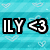 Pixelated buddy icon with four text labels over a blue background with heart patterns and a pink-and-white patterned section.