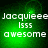 Green background with white pixelated text reading "Jacquiee Isss awesome" in four repeated , each showing a different brightness level of the same text