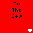 Red background with four identical text blocks reading 'Do The Jew' and two white spinning top icons in different positions across frames.