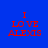 Four display red pixelated text "I LOVE ALEXIS" on solid backgrounds: blue, teal, green, and dark teal