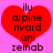 Red heart-shaped icon with dark brown text on pink background, displaying 'ilu arpine nvard ani zeinab' in pixelated font.