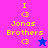 Pixelated icon with yellow text and symbols on a split background of pink, purple, blue, and light purple sections.