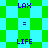 Pixelated green and cyan checkered background with blue text 'LAX', '=', 'LIFE', and 'LAX' arranged in a pattern
