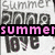 Pixelated icon with 'summer love' text in pink and black, featuring a heart symbol and cyan accents on a white background.