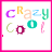 Animated contact sheet of 25 frames showing a colorful text-based icon with 'crazy cool' and evolving text below, featuring pink borders and small heart animations.