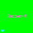 Green background with repeated pink 'Robert' text and varying blue heart stacks; gray rectangle in bottom-right corner.
