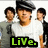 A group of five people in a pixelated image with text overlays changing from 'LiVe.' to 'love.' and then to 'JONAS.' on the lower portion.