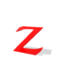 Red 3D letter Zs in various orientations with shadows on white background, some showing folded or rotated forms.