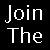 Black background with white pixelated text reading 'Join The DARK SIDE We have cookies!' and a solid gray rectangle on the right.