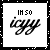 A 4x4 contact sheet of a 13-frame animated icon showing the text "im so icyy" in varying grayscale shades across frames, with one frame at bottom-left restored to black and white.