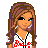 Pixel art contact sheet showing three frames of an animated buddy icon featuring a cartoon woman in sports attire with red text "Lets go Braves" below.
