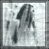 Black-and-white -patterned background with a central figure's head and shoulders, text changes across frames