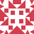 Red and white pixelated geometric pattern with central grid of six squares surrounded by triangular and rectangular shapes.