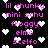 Pixelated pink text on black background with white heart shapes scattered throughout, displaying repeated phrases in a -like arrangement
