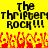 Pixelated yellow background with black text reading 'The Thriftythriftym Rock!!!' and red/orange flame-like shapes at the bottom.