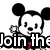 Mickey Mouse and Minnie Mouse icons with text 'Join the Club Now' in pixelated style.