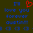 Blue pixelated text on dark green background reads "I'll love you forever austin!!!" with red heart symbol above first line and blue hearts below.