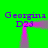Green background with four identical purple text blocks reading "Georgina D23" arranged in a square, each connected by pinkish-purple lines forming a frame.