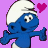 A 3x2 contact sheet of pixelated Smurf character frames with heart symbols in various colors against purple and pink backgrounds.