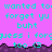Pixelated cyan text on a pink background with purple jagged border, repeating phrases and symbols across two identical sections.