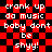 Red and black checkered background with repeated white pixelated text reading 'crank up do music baby dont be shy!' in two vertical