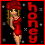 Pixel art contact sheet of a blonde woman in red dress and hat with vertical "honey" text, showing three animation frames on black background with white stars.