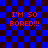 Blue and dark brown checkered background with red pixelated text reading "I'M SO BORED!!!" in four identical quadrants.