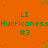 Static orange background with green text repeating 'LI', 'Hurricaness', and '#3' in a pattern, scattered green dots, and a solid gray rectangle in the bottom-right corner
