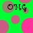 Green background with pink and brown circles; black text 'OMG' appears in four locations with pixelated edges.