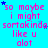 A static image with bright cyan background, pink text reading "so maybe i might sortakinda like u alot", and scattered blue stars.