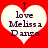 Two identical heart-shaped icons with red backgrounds and white hearts containing text reading "I love Melissa Duro" in dark purple pixelated font.