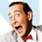 Pixelated close-up of a person with dark hair, light skin, and an open mouth expression wearing a white shirt and red bow tie against a light blue background.