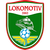 Green shield-shaped icon with red border, white banner at top containing pixelated text "LOCOHOTTA", central blue-and-white checkered sphere above yellow cross-like shape on green background.
