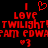 Red pixelated text and symbols on black background, repeated across two mirrored sections with heart and smiley icons.