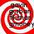 Red and white spiral background with black text reading gavin gurban fikiman gmoney in four quadrants, each quadrant displaying the same text arrangement.
