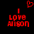 Red pixelated text 'I Love Aion' with a heart symbol above, displayed on black background.