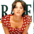 Static 48x48 pixel icon showing a woman in a red patterned dress with large green letters 'RF' behind her on white background.