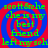 Green text on red and blue spiral background reads 'scott&che che is my best friend left my sch' in four identical